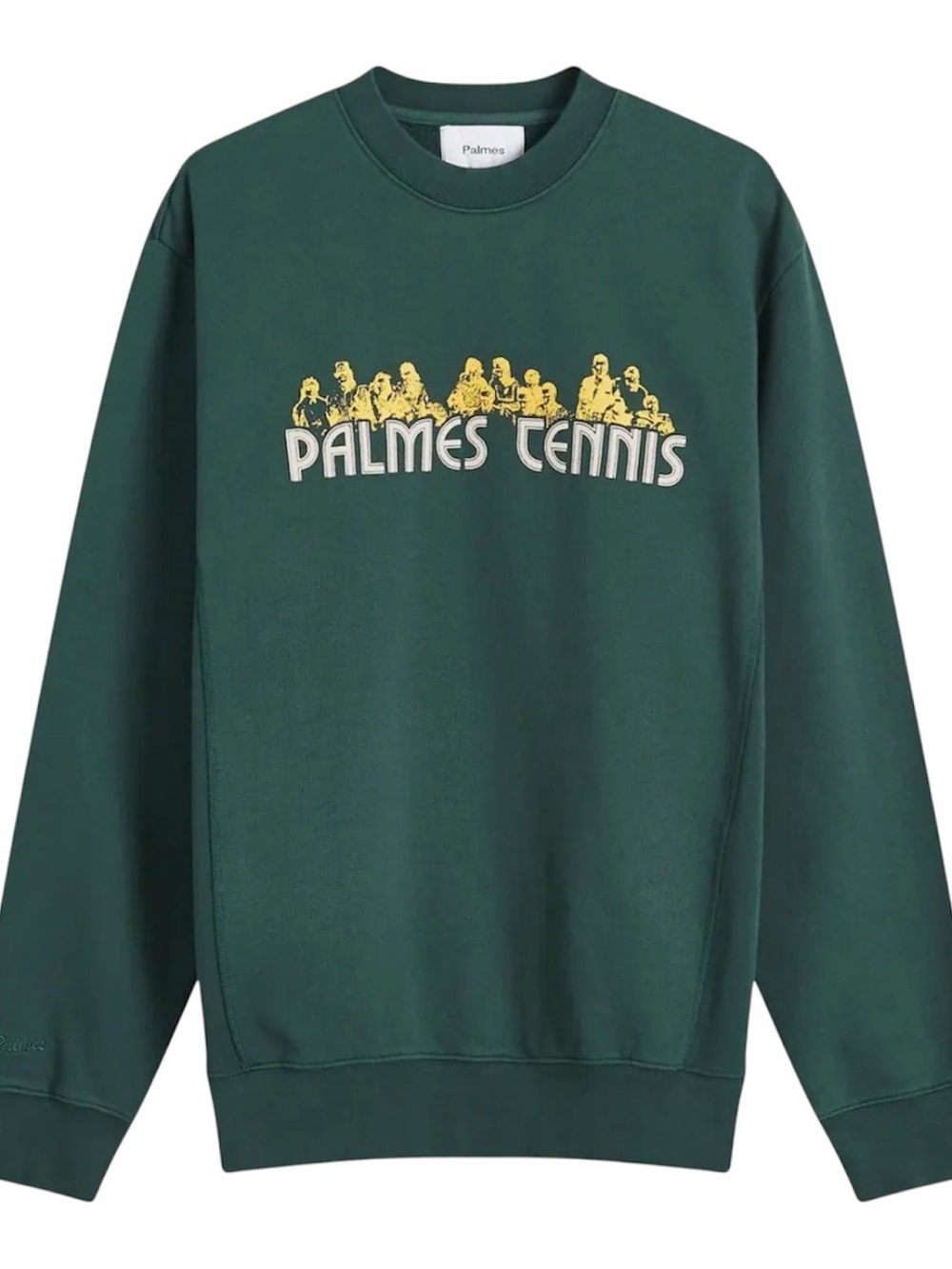 Palmes Tennis Society Men’s M Forest Green Crew Neck Sweatshirt 100% Cotton Lux